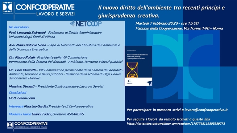 7 Febbraio, ore 15.00 - Il nuovo diritto dell’ambiente tra recenti...